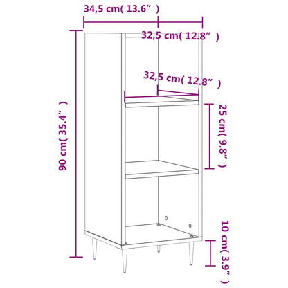 Credenza Rovere Fumo 34,5x32,5x90 cm in Legno Multistrato