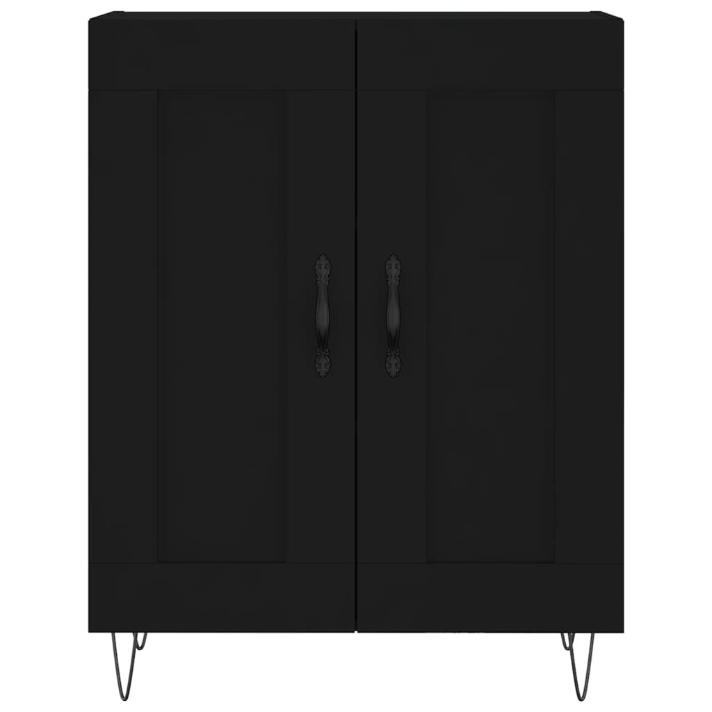 Credenza Nera 69,5x34x90 cm in Legno Multistrato