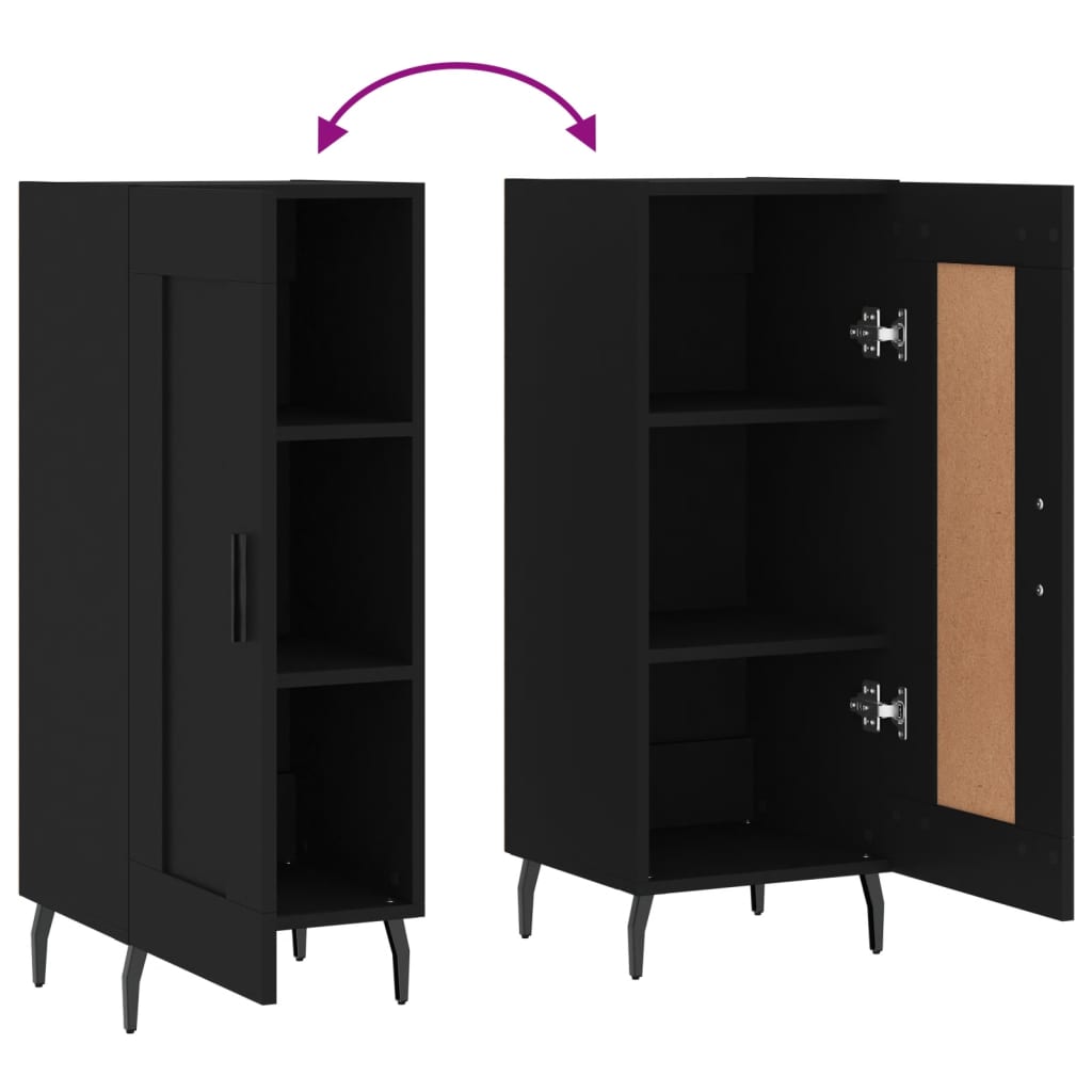 Credenza Nero 34,5x34x90 cm in Legno Multistrato