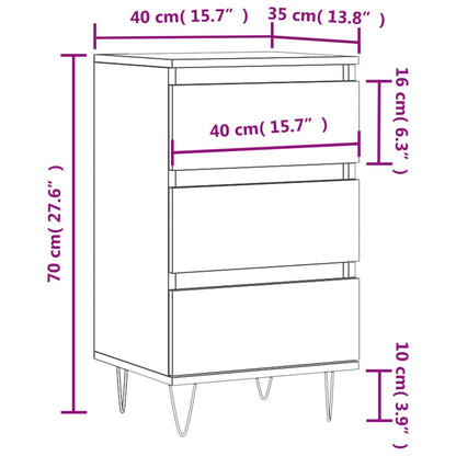 Credenza Rovere Fumo 40x35x70 cm in Legno Multistrato