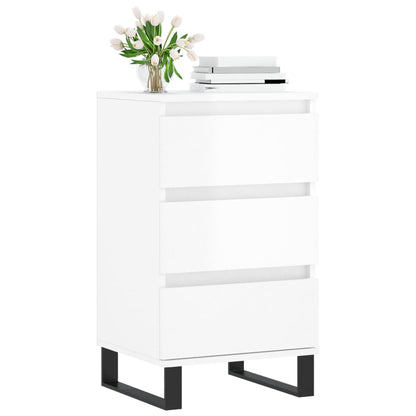 Credenza Bianco Lucido 40x35x70 cm in Legno Multistrato