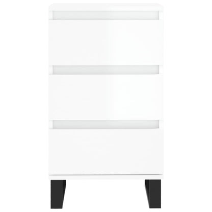 Credenza Bianco Lucido 40x35x70 cm in Legno Multistrato