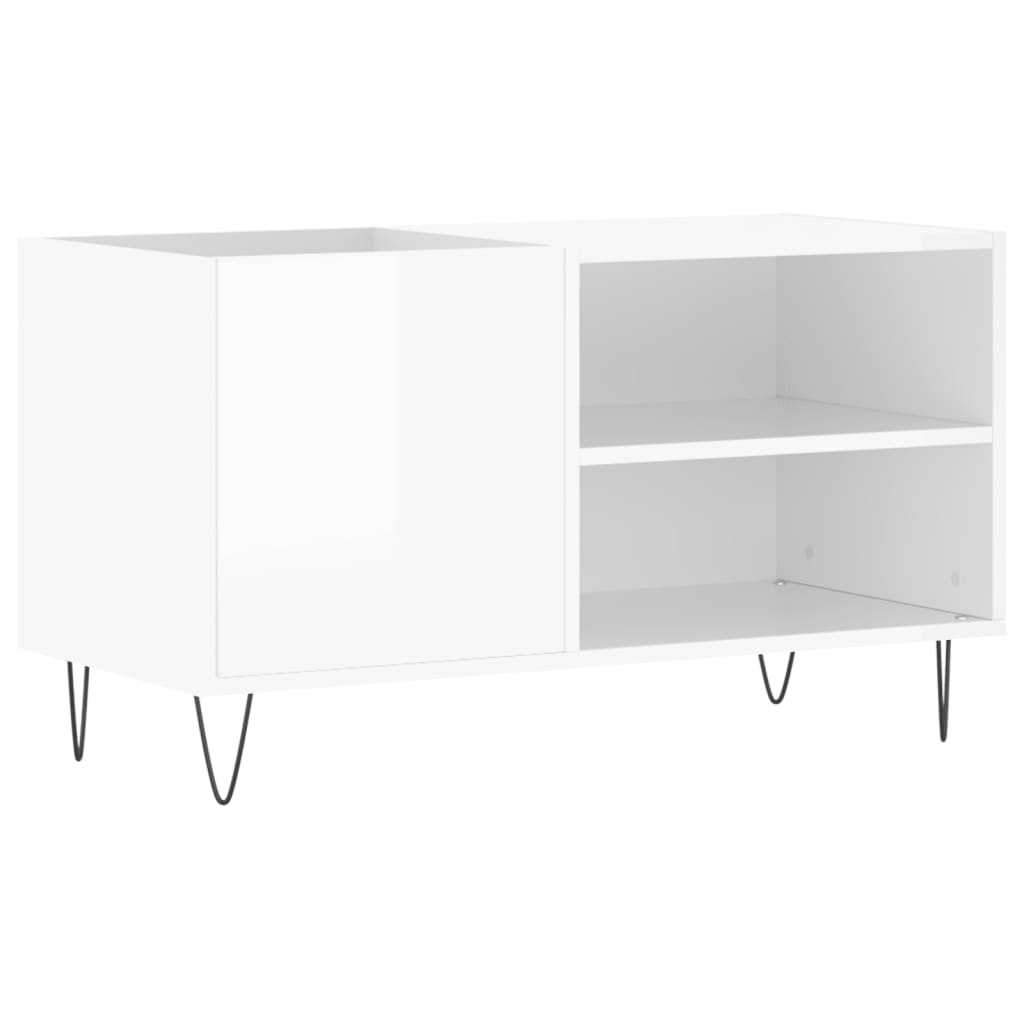 Mobile Porta Dischi Bianco Lucido 85x38x48 cm Legno Multistrato - homemem39