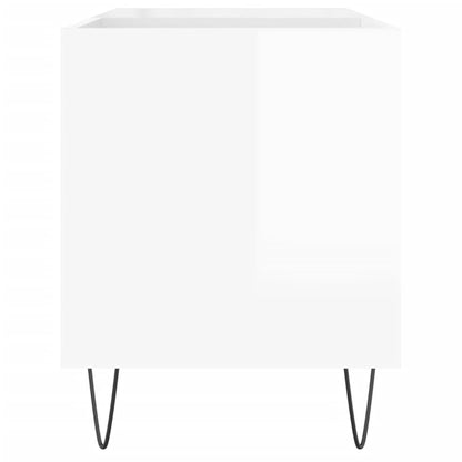 Mobile Porta Dischi Bianco Lucido 85x38x48 cm Legno Multistrato - homemem39