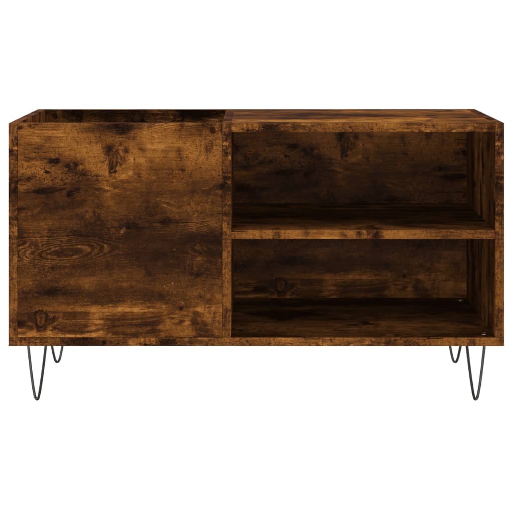 Mobile Porta Dischi Rovere Fumo 85x38x48 cm Legno Multistrato - homemem39