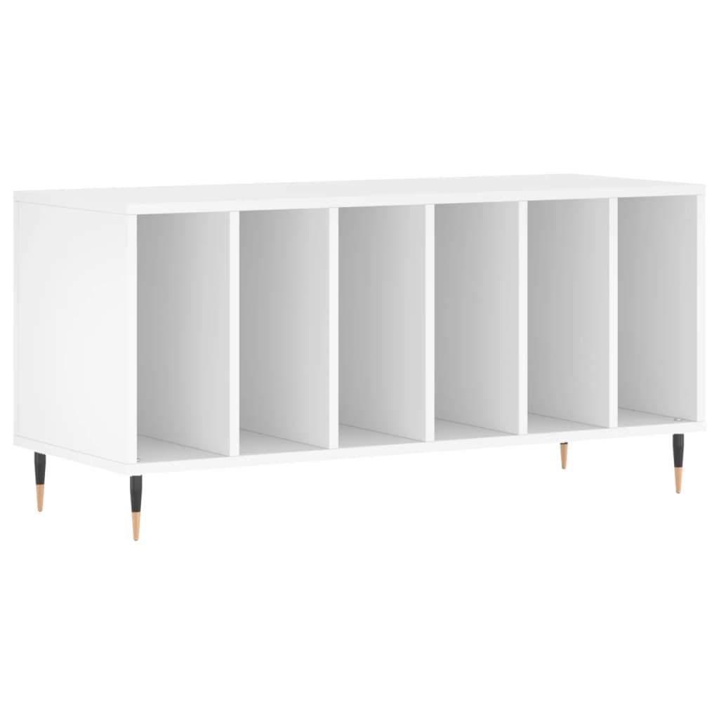 Mobile Porta Dischi Bianco 100x38x48 cm in Legno Multistrato - homemem39