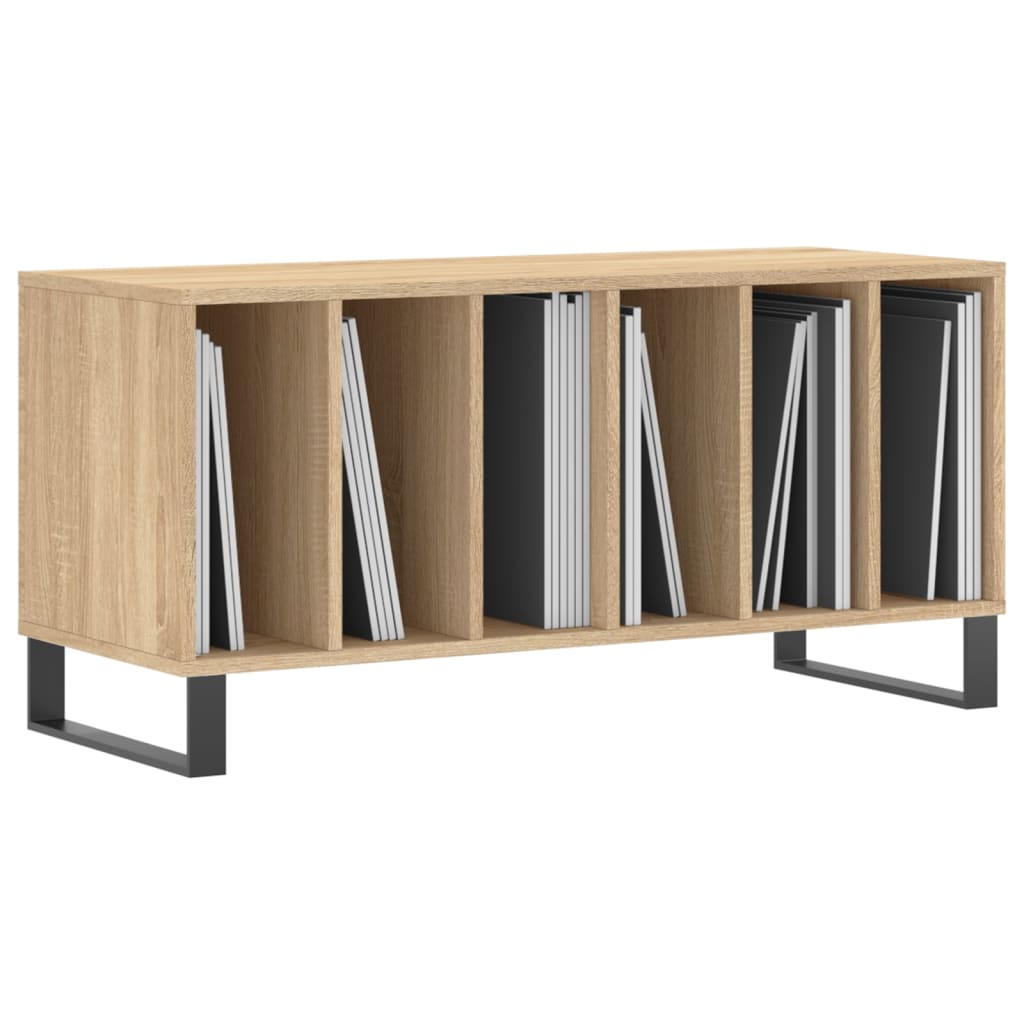 Mobile Porta Dischi Rovere Sonoma 100x38x48cm Legno Multistrato - homemem39