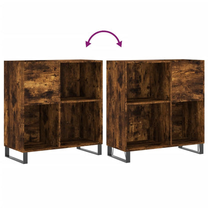 Mobile Porta Dischi Rovere Fumo 84,5x38x89 cm Legno Multistrato - homemem39