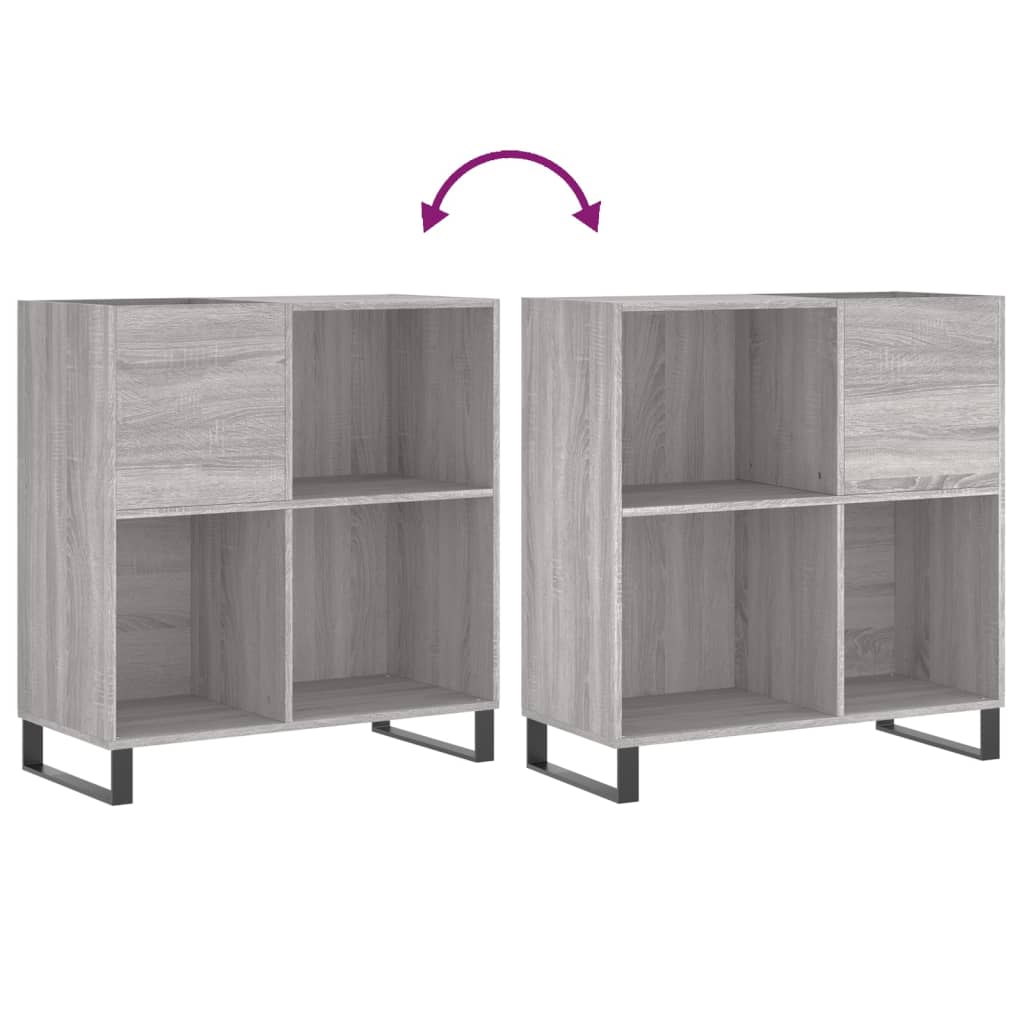 Mobile Porta Dischi Grigio Sonoma 84,5x38x89 Legno Multistrato - homemem39