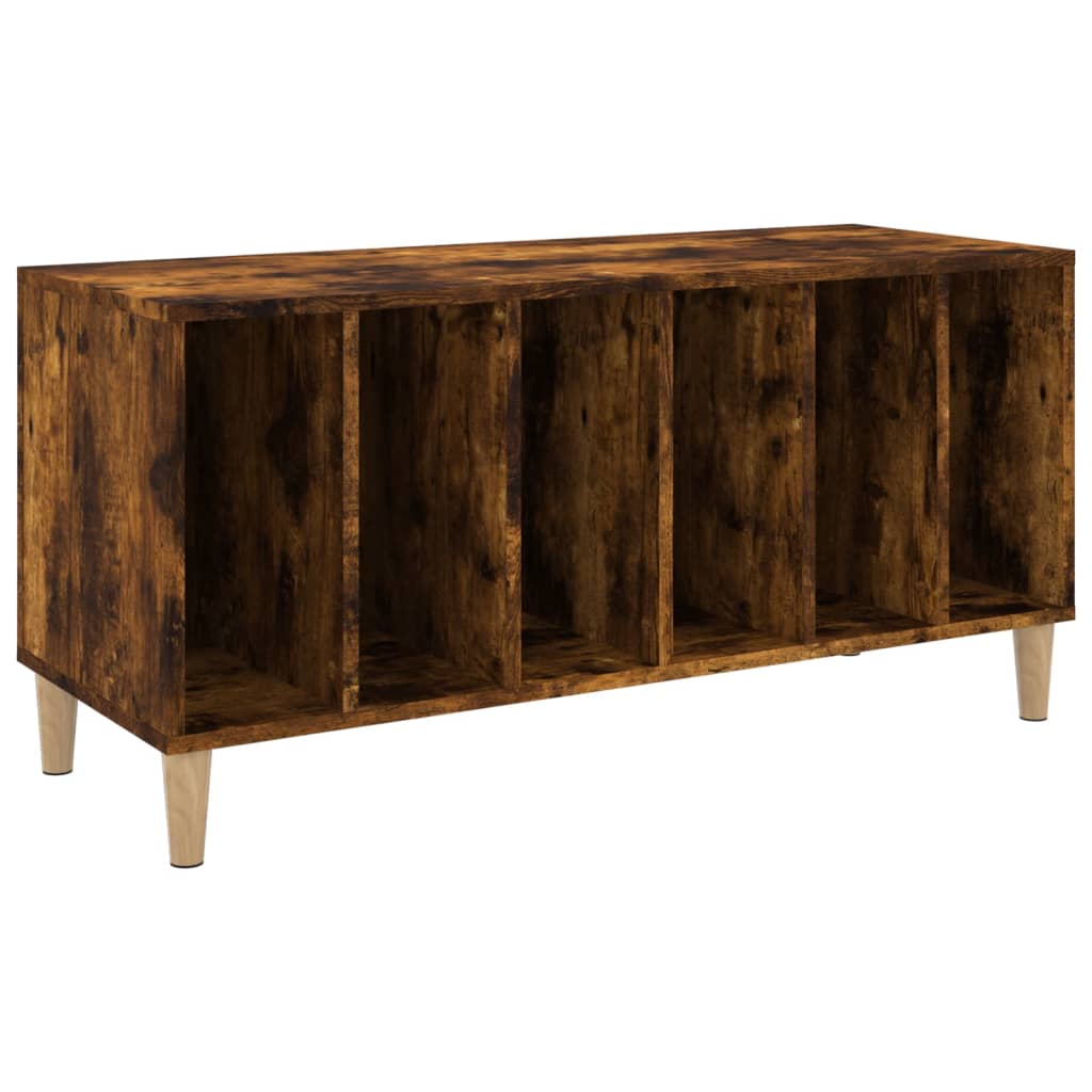 Mobile Porta Dischi Rovere Fumo 100x38x48 cm Legno Multistrato - homemem39