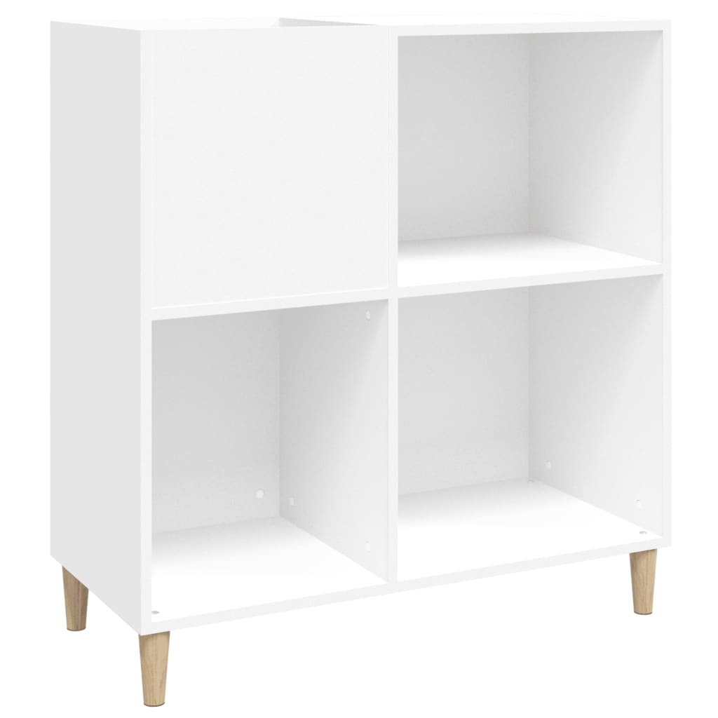 Mobile Porta Dischi Bianco 84,5x38x89 cm in Legno Multistrato - homemem39