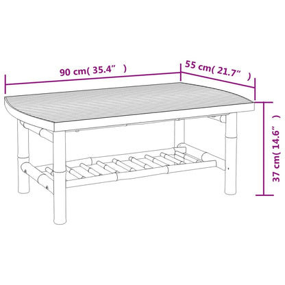 Tavolino da Giardino 90x55x37 cm in Bambù