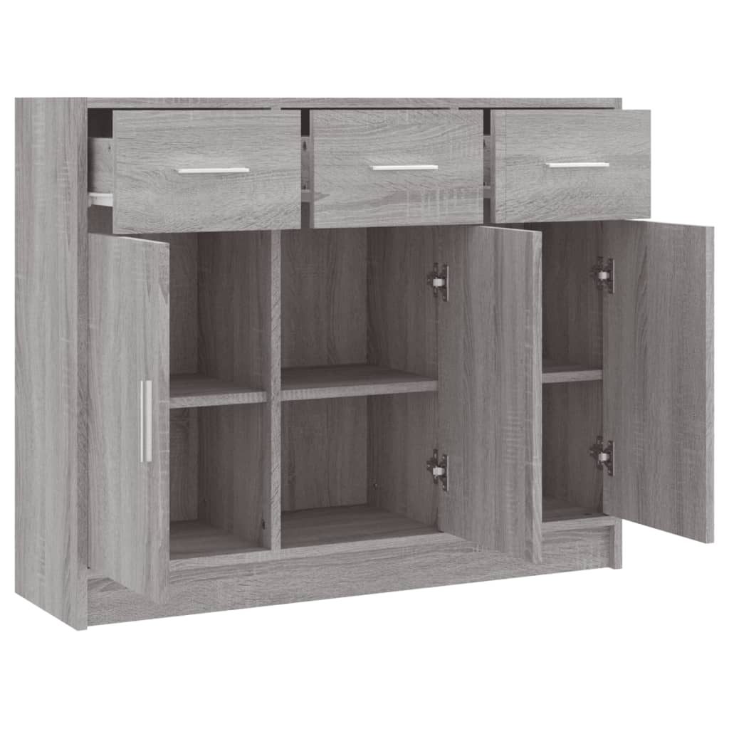 Credenza Grigio Sonoma 91x28x75 cm in Legno Multistrato - homemem39