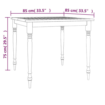 Tavolo Batavia 85x85x75 cm Legno Massello di Teak - homemem39