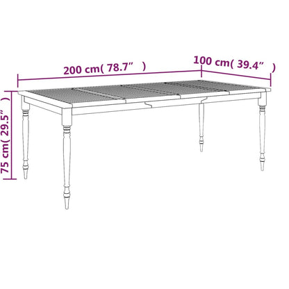 Tavolo Batavia 200x100x75 cm in Legno Massello di Teak - homemem39