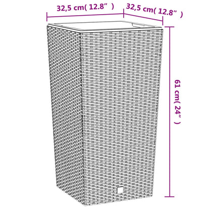 Fioriera con Interno Rimovibile Antracite 21 / 49 L PP Rattan - homemem39