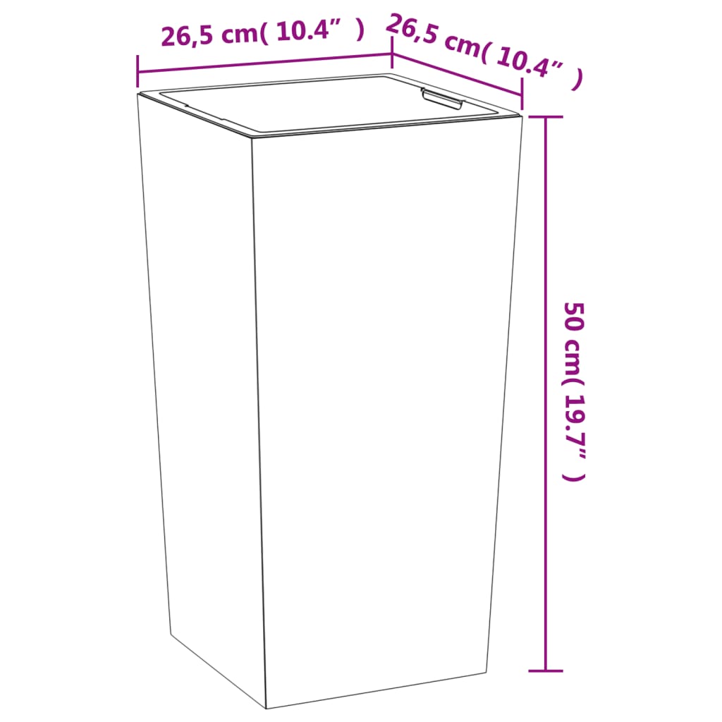 Fioriera con Interno Rimovibile Antracite 11/26,5 L PP Cemento - homemem39