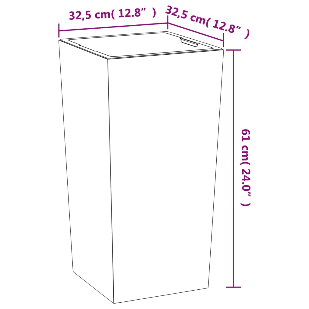 Fioriera con Interno Rimovibile Antracite 21/49 L PP Cemento - homemem39