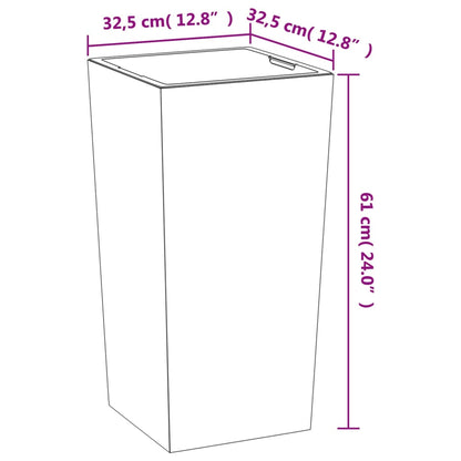 Fioriera con Interno Rimovibile Antracite 21/49 L PP Cemento - homemem39