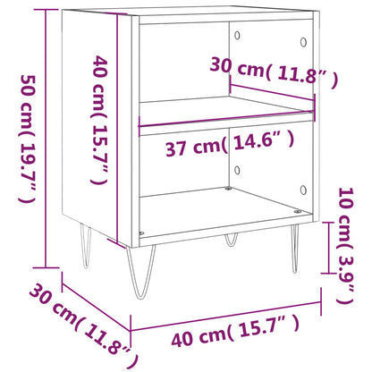 Comodini 2 pz Grigio Cemento 40x30x50 cm in Legno Multistrato