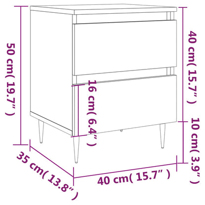 Comodino Grigio Cemento 40x35x50 cm in Legno Multistrato