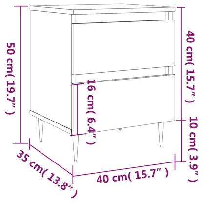 Comodino Grigio Sonoma 40x35x50 cm in Legno Multistrato