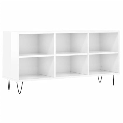 Mobile Porta TV Bianco Lucido 103,5x30x50 cm Legno Multistrato