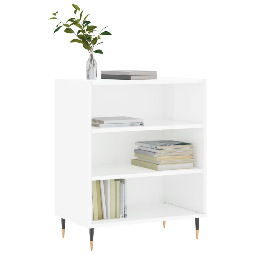 Credenza Bianco Lucido 57x35x70 cm in Legno Multistrato - homemem39