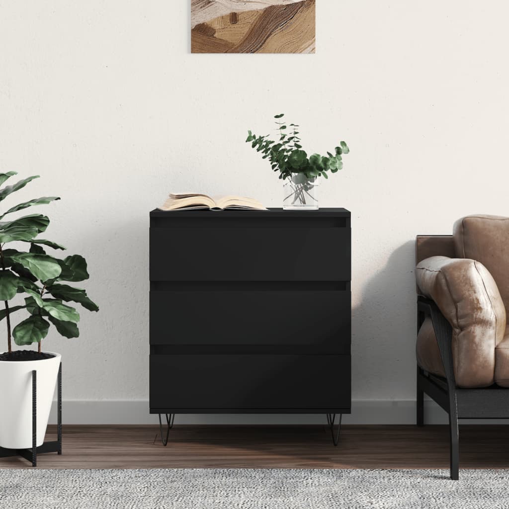 Credenza Nero 60x35x70 cm in Legno Multistrato - homemem39