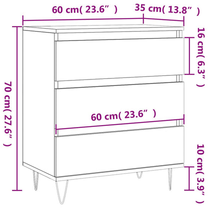 Credenza Rovere Fumo 60x35x70 cm in Legno Multistrato - homemem39