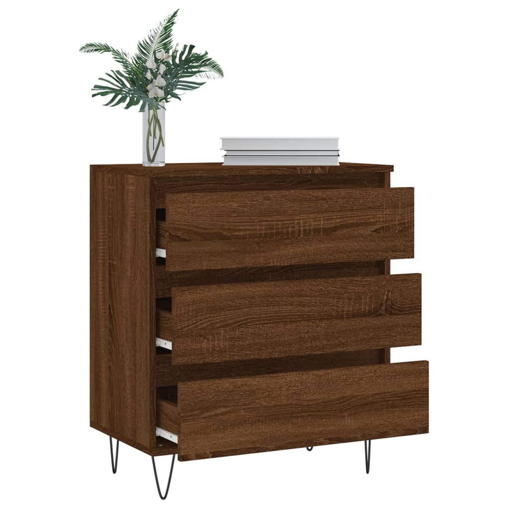 Credenza Rovere Marrone 60x35x70 cm in Legno Multistrato - homemem39