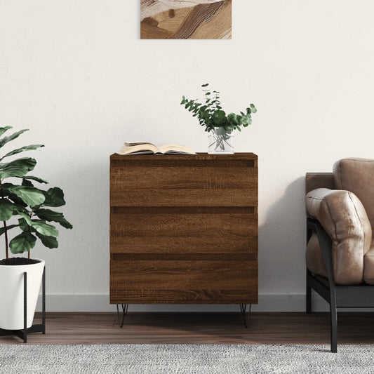 Credenza Rovere Marrone 60x35x70 cm in Legno Multistrato