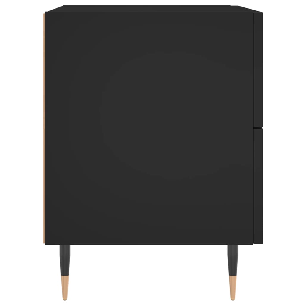 Comodino Nero 40x35x47,5 cm in Legno Multistrato