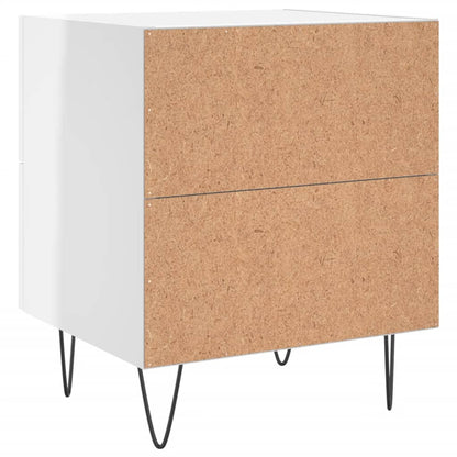 Comodini 2 pz Bianco Lucido 40x35x47,5 cm in Legno Multistrato