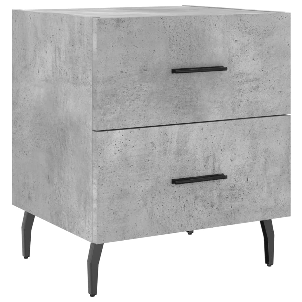 Comodini 2 pz Grigio Cemento 40x35x47,5 cm in Legno Multistrato