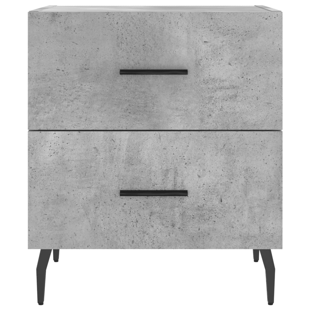 Comodini 2 pz Grigio Cemento 40x35x47,5 cm in Legno Multistrato