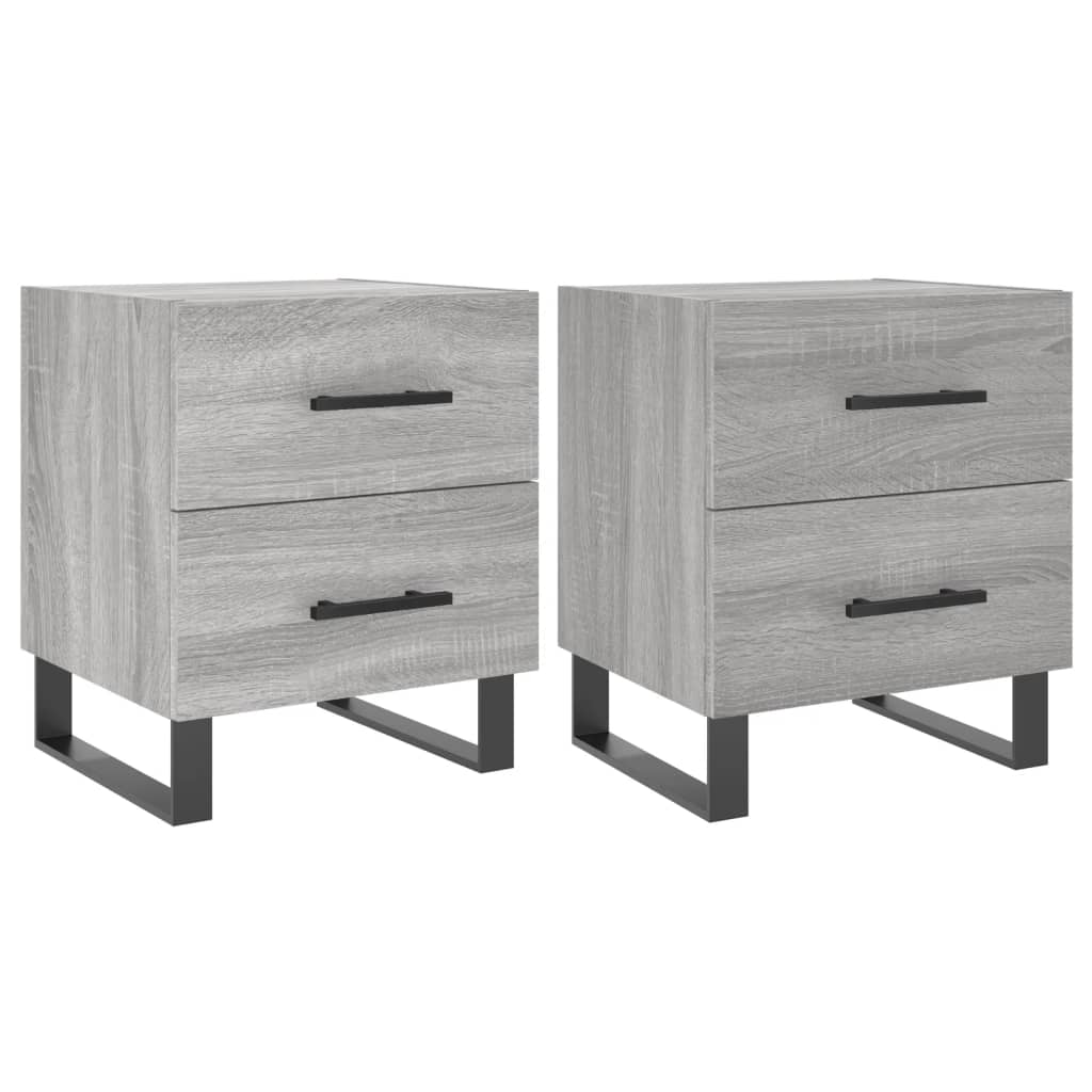 Comodini 2 pz Grigio Sonoma 40x35x47,5 cm in Legno Multistrato