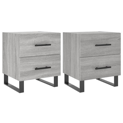 Comodini 2 pz Grigio Sonoma 40x35x47,5 cm in Legno Multistrato