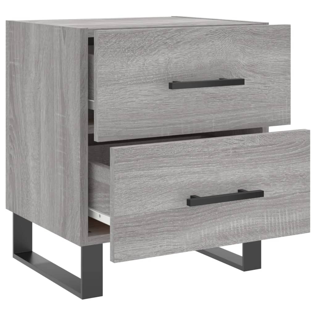 Comodini 2 pz Grigio Sonoma 40x35x47,5 cm in Legno Multistrato