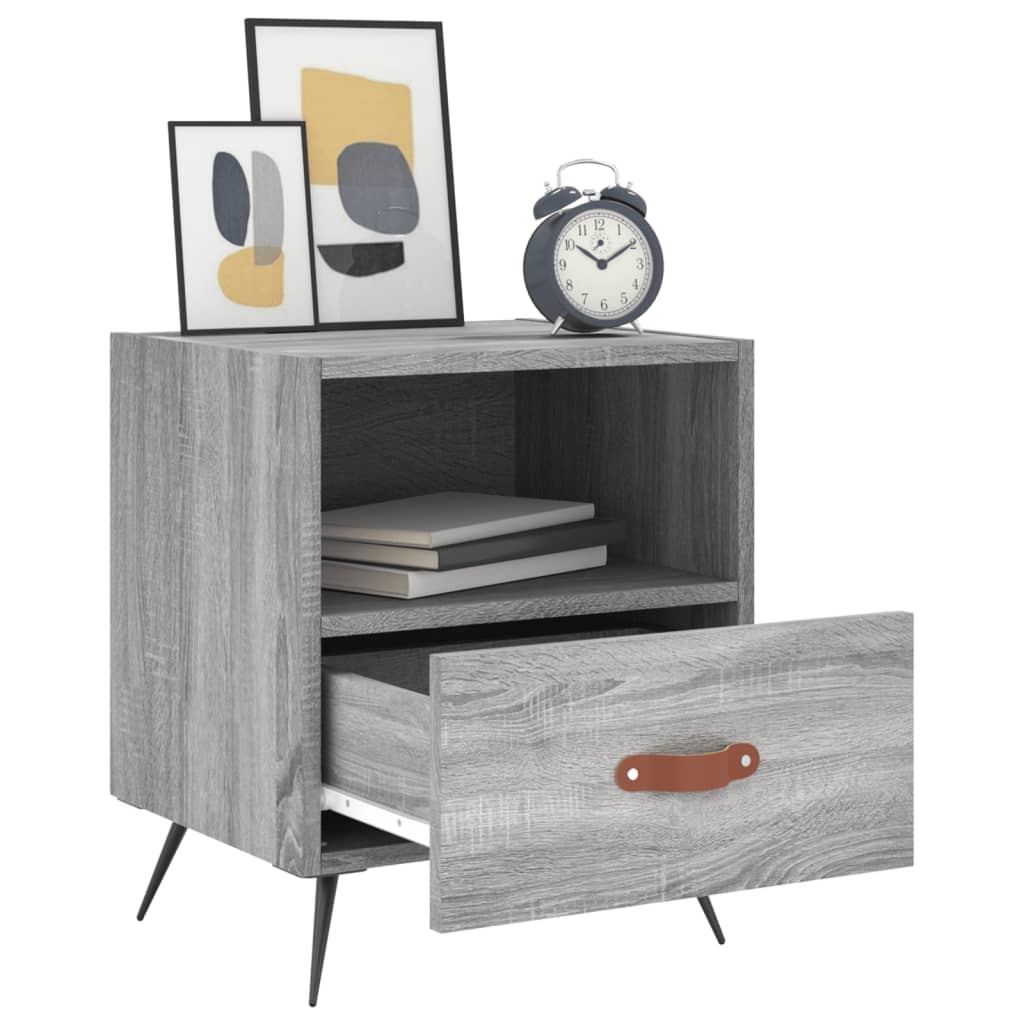 Comodini 2 pz Grigio Sonoma 40x35x47,5 cm in Legno Multistrato