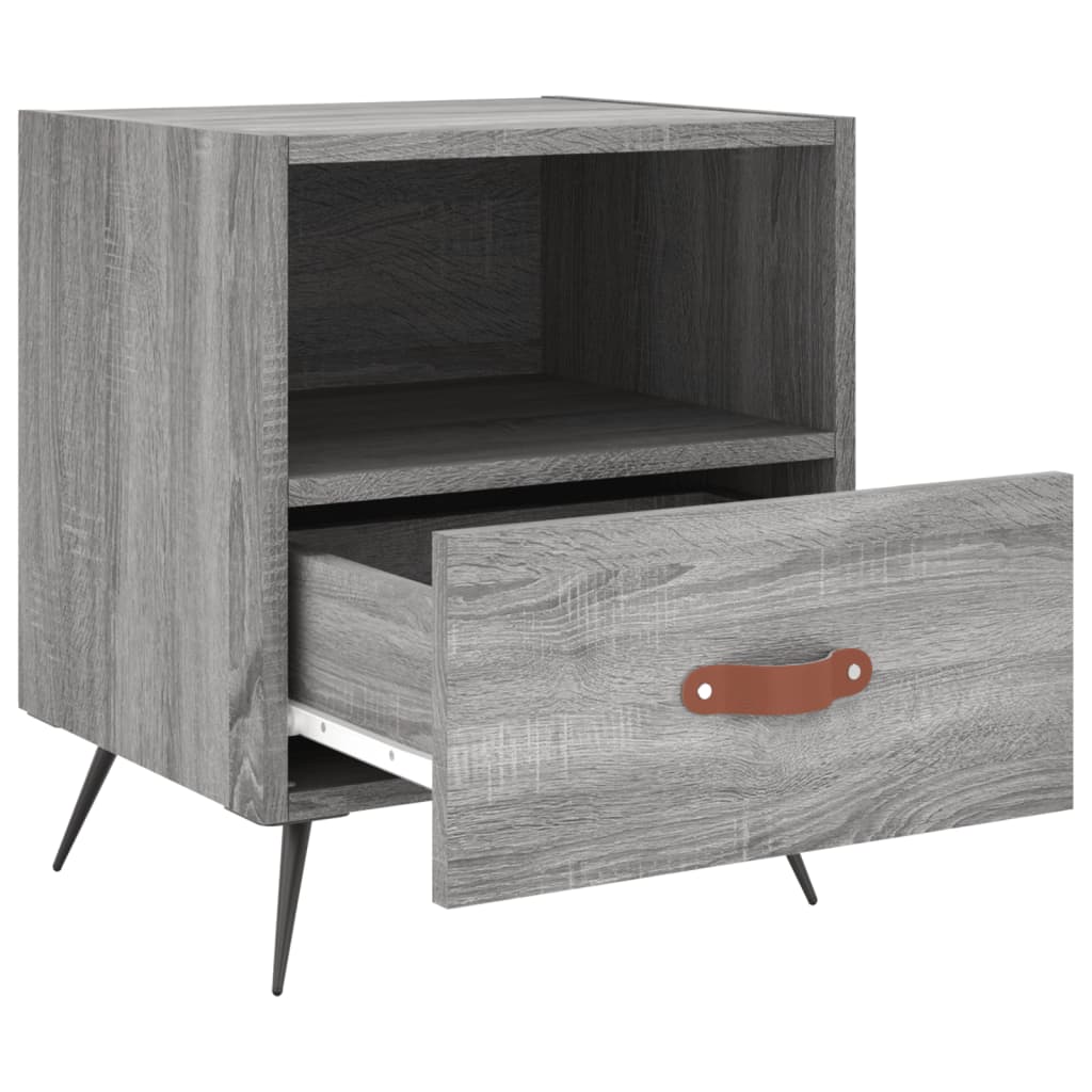 Comodini 2 pz Grigio Sonoma 40x35x47,5 cm in Legno Multistrato