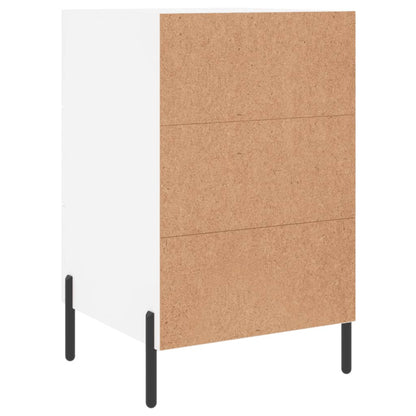 Comodino Bianco 40x40x66 cm in Legno Multistrato