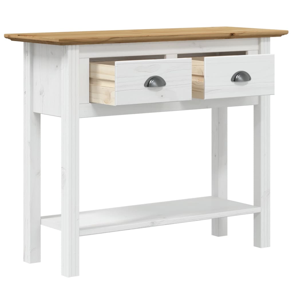 Tavolo Consolle BODO 91x35x74 cm Legno Massello Pino Marrone - homemem39