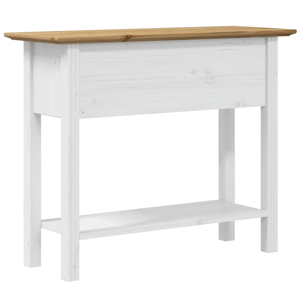 Tavolo Consolle BODO 91x35x74 cm Legno Massello Pino Marrone