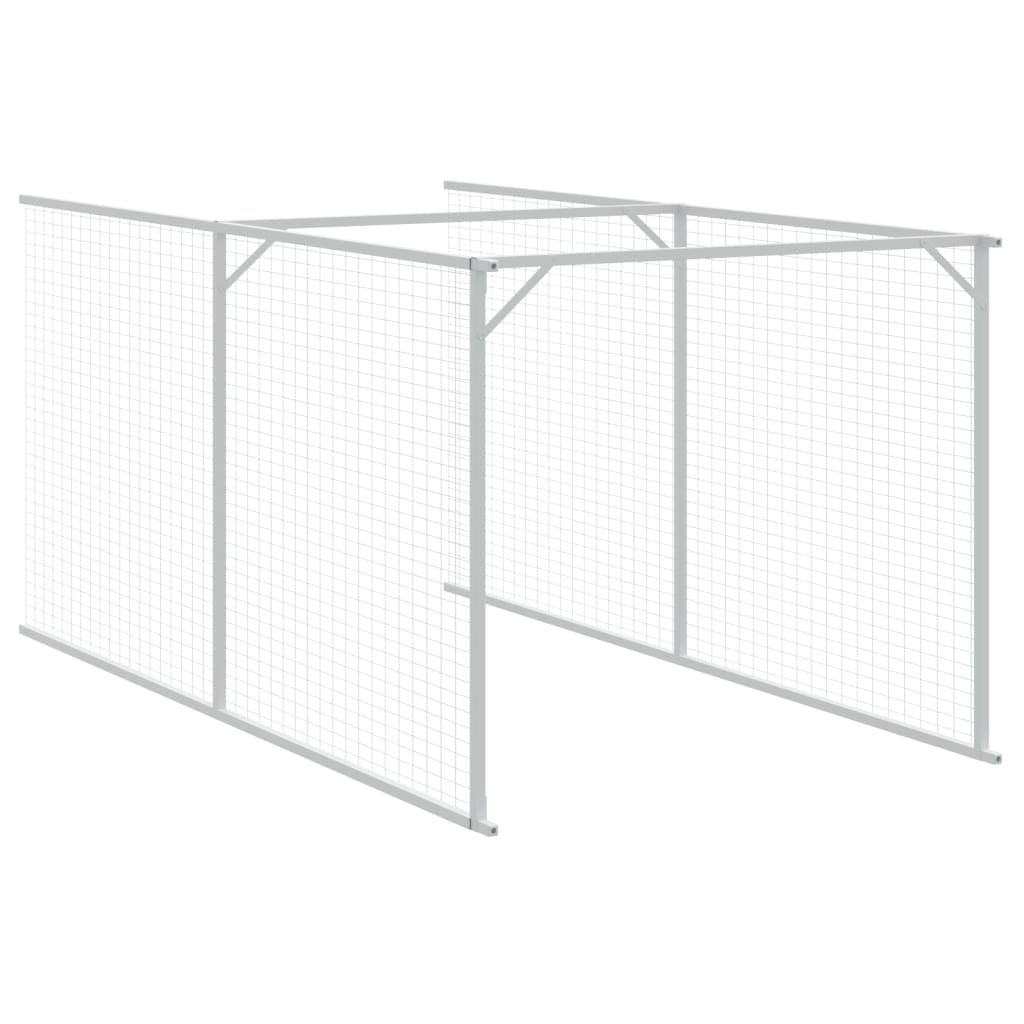 Casetta Cani con Tetto Antracite 117x405x123 cm Acciaio Zincato