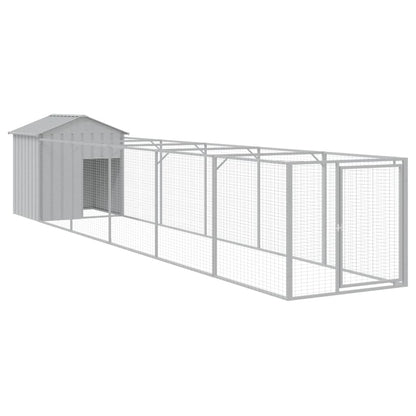 Casetta Cani Tetto Grigio Chiaro 117x609x123 cm Acciaio Zincato