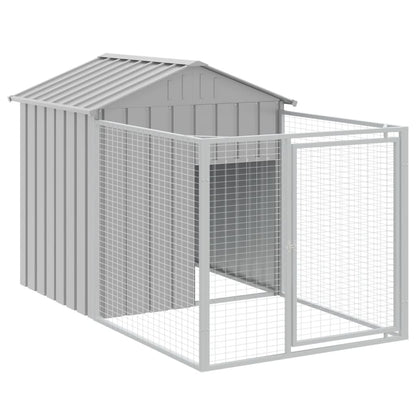 Casetta Cani Tetto Grigio Chiaro 117x609x123 cm Acciaio Zincato