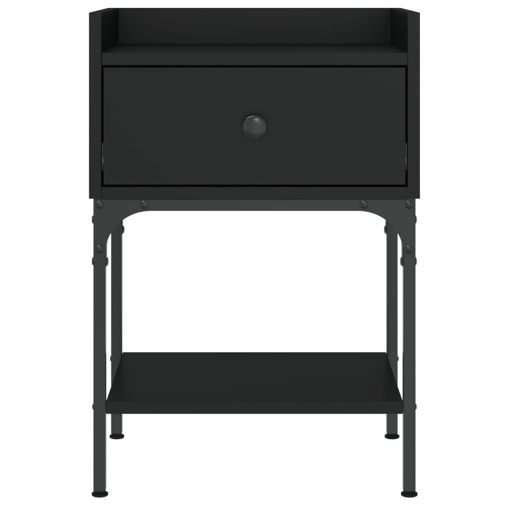 Comodino Nero 40,5x31x60 cm in Legno Multistrato