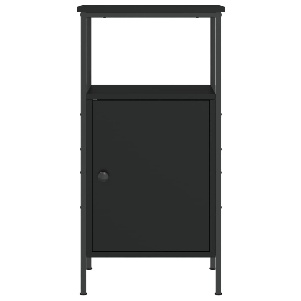 Comodino Nero 41x31x80 cm in Legno Multistrato