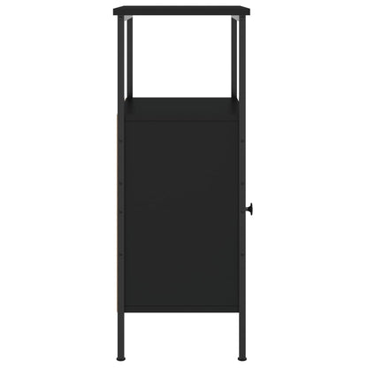 Comodino Nero 41x31x80 cm in Legno Multistrato